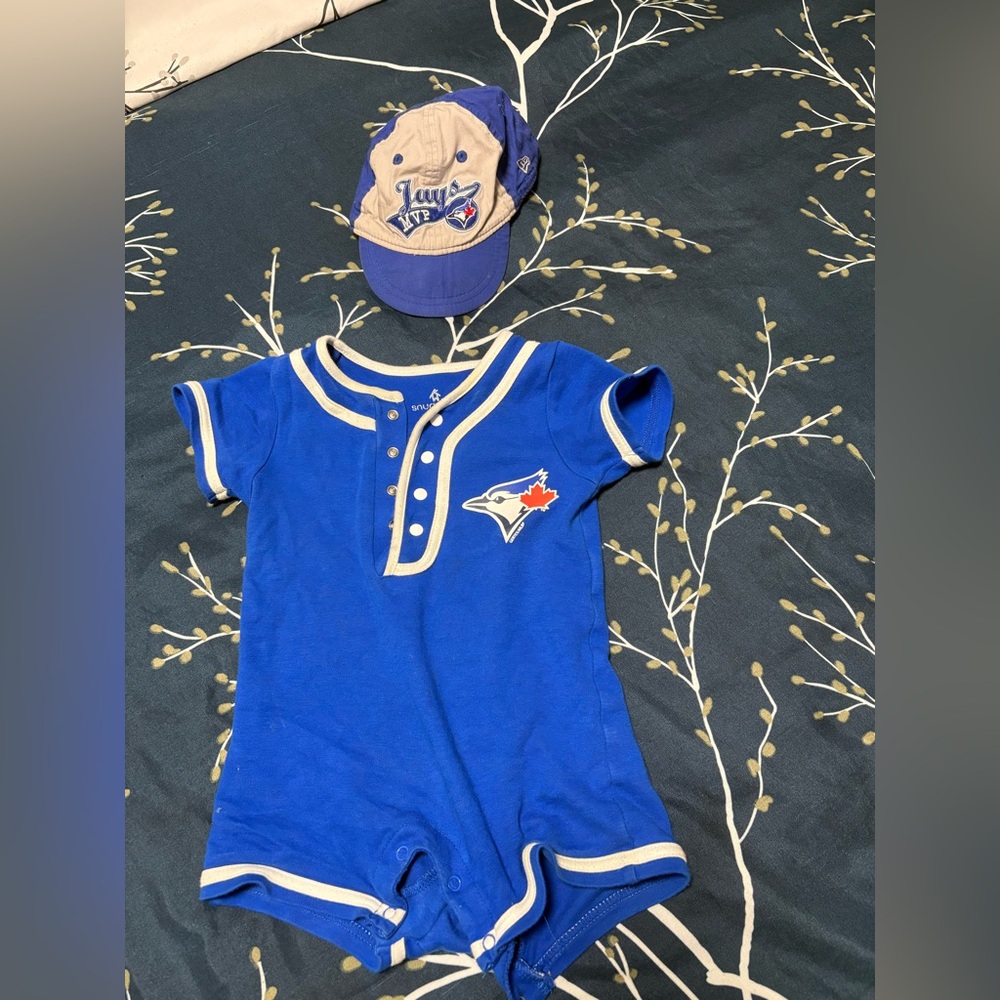 Infant blue jays jumpsuit/ romper unisex set